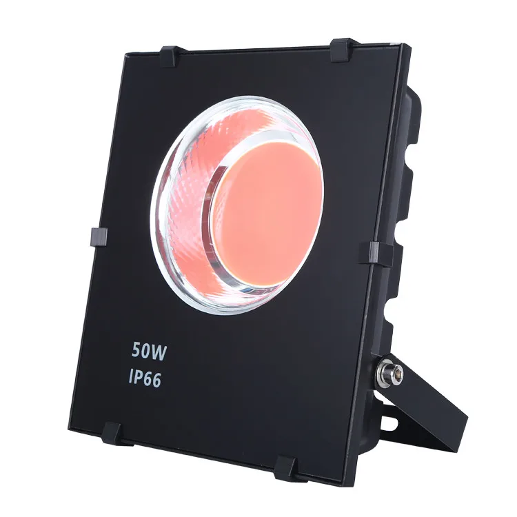 
Beam angle 140 square purple glass cover light cob led flood light 50w 