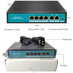 Sailsky Poe Switch For AP 48V Switch Poe 100M Standard 4 Port Network Fast Ethernet Switch