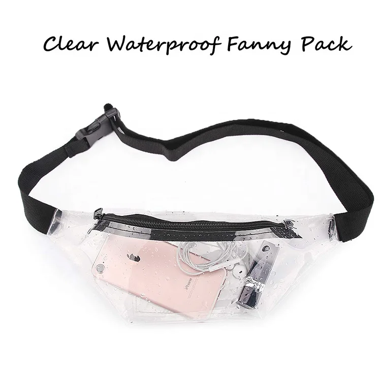 Hot Sell Premium Fashion Waterproof Transparent White Pvc Fanny Pack Waist Bag