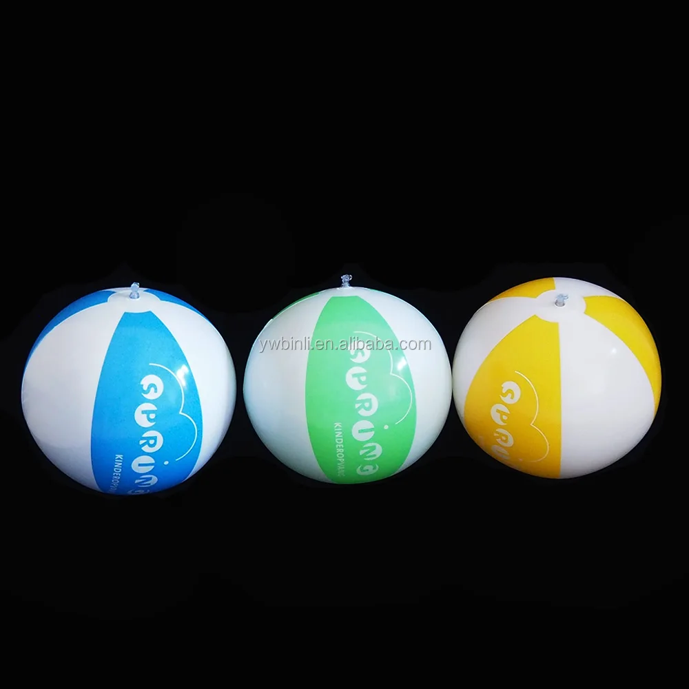 EN71 standard PVC inflatable beach ball color assorted blow up beach balls with logo