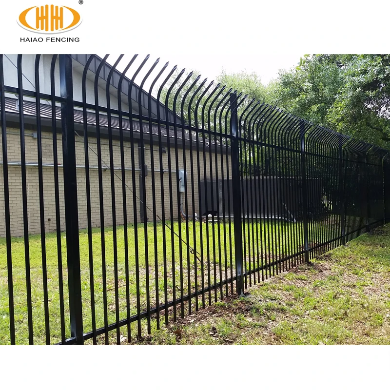 Best Quality cheap press formed spear black coated corten outdoor backyard steel picket metal fencing panel designs
