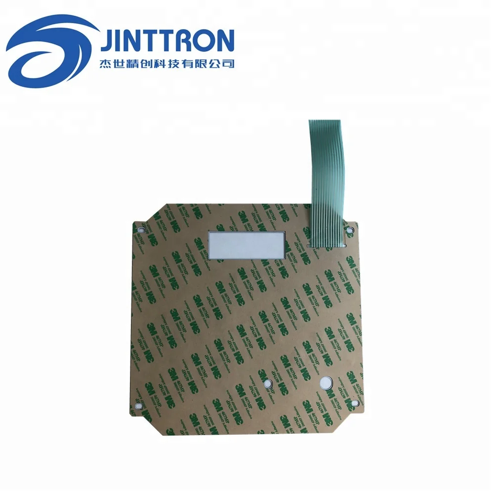 Big size die cut four angle square membrane keyboard/ kepad switch with custom shape transparent window and embossed button