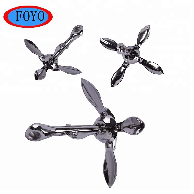 Xiamen FOYO hotselling 316 stainless steel marine kayak accessories folding boat anchor with high quality