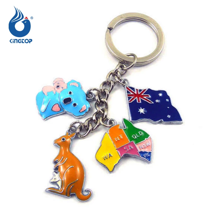 Australia kangaroo animal metal keychains