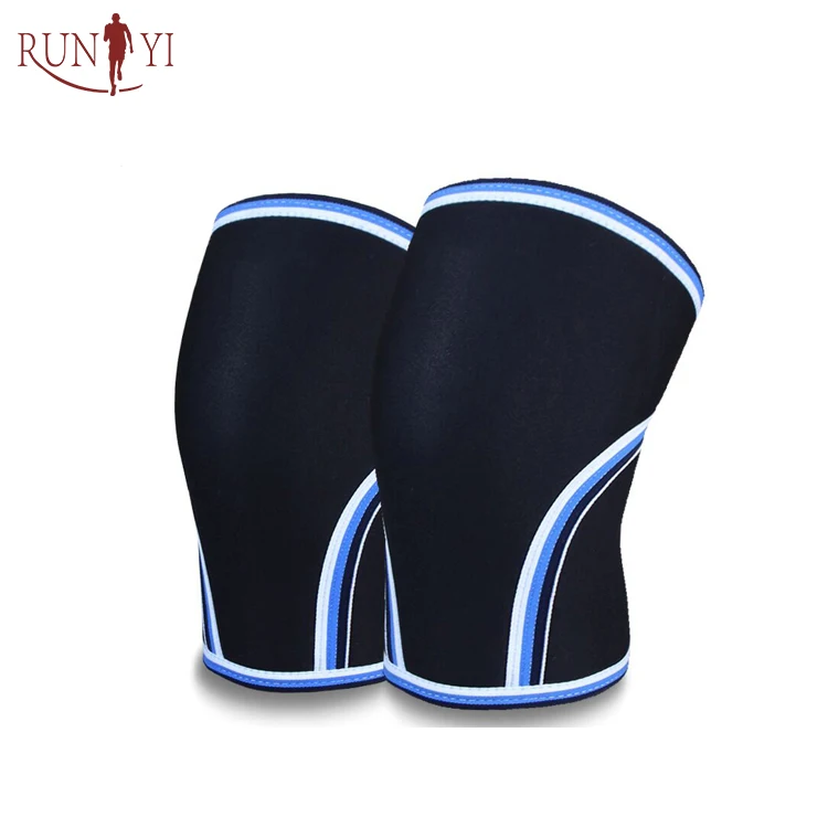 Seller Customized Anti-slip silicone strip SCR Neoprene 7mm Knee Sleeve Compression Knee Support for Weightlifting