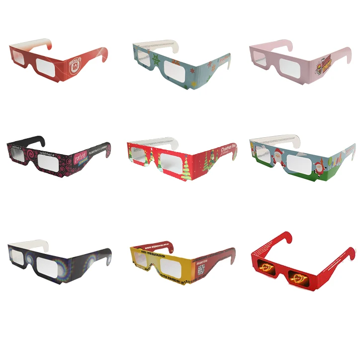 Factory Promotion Gift Wholesale Paper Custom Printing Firework Lover Heart Diffraction Glasses