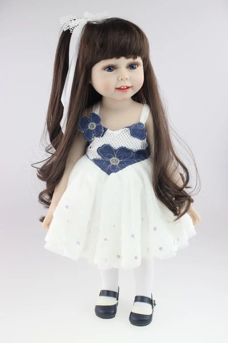 Vinyl AMERICAN PRINCESS 45cm dolls for girls 18 Inch Cute Realistic Baby Birthday Gift Handmade Dress
