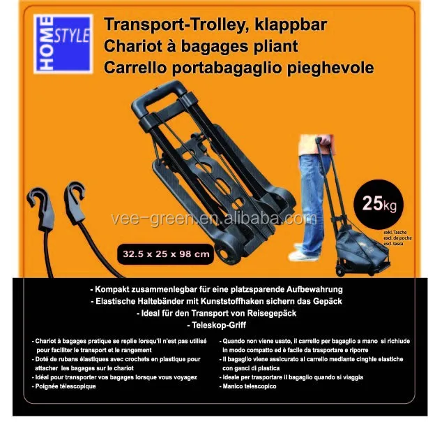 Folding Mini Luggage Cart for Grocery Use