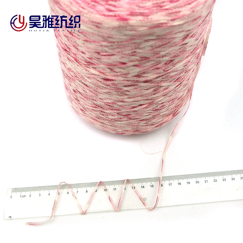 
China factory wholesale rayon ribbon tape novelty fancy yarn for hand knitting 