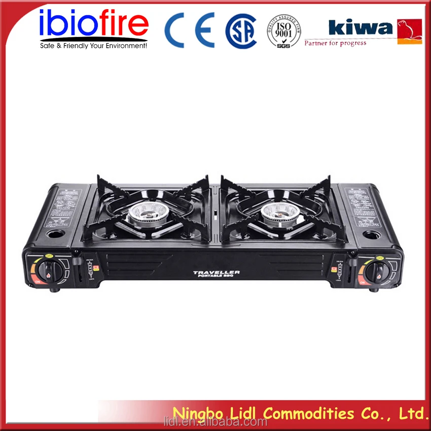 BBQ outdoor portable two burner gas stove
