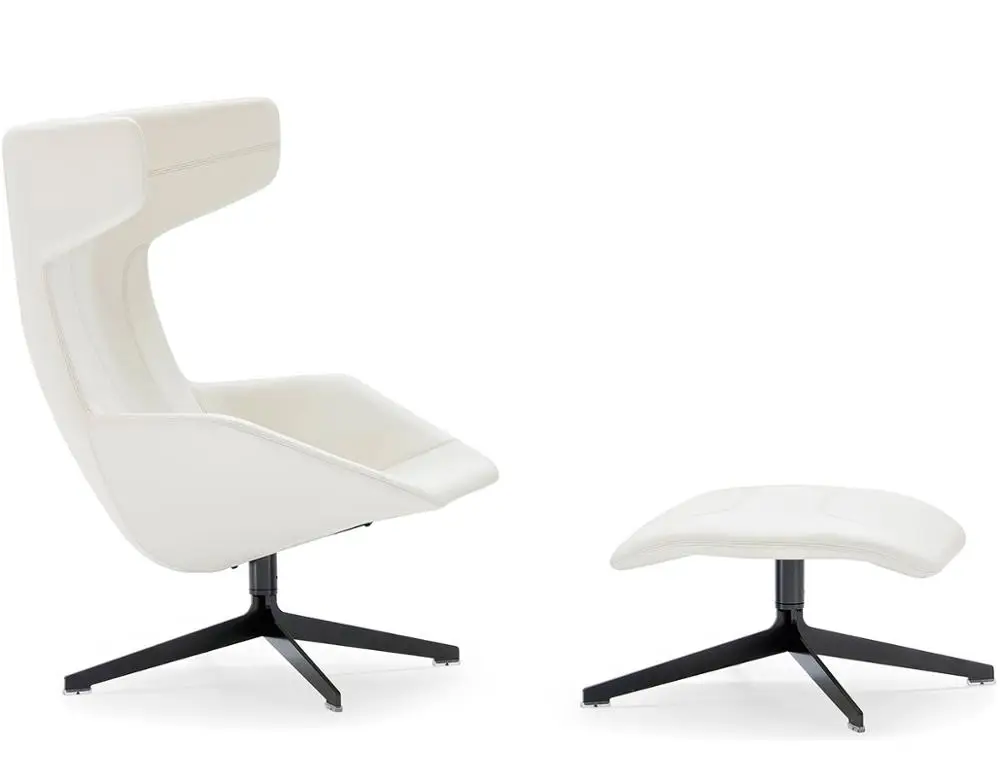 
Hot sale home furniture OX shape Take A Line For A Walk Chair swivel armchair with ottoman 