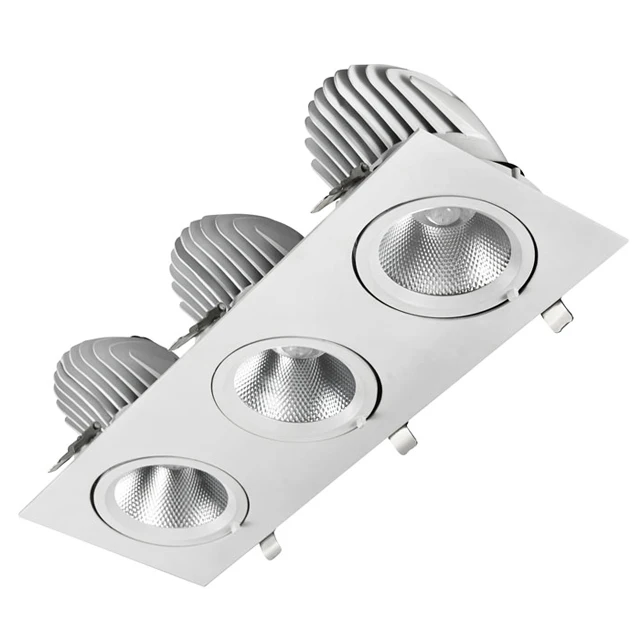 
Square Ceiling Recessed Tiltable Rotating LED Downlight Gimbal Spotlight CRI90 
