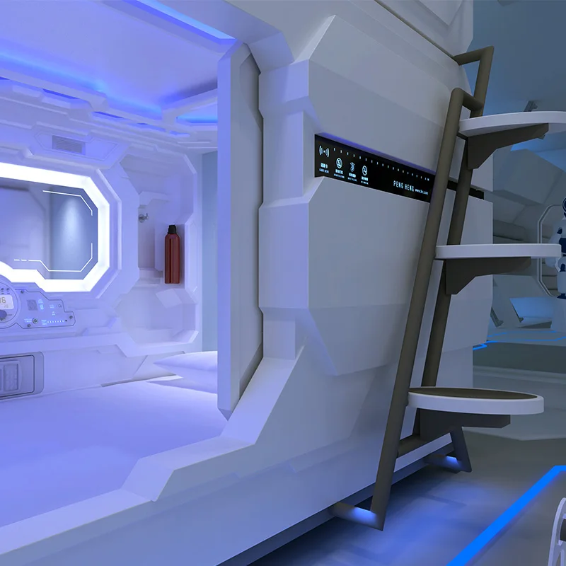 2016 Fashionable Modern Hotel Bedroom Furniture Sets Space Capsule Steel Metal Heavy Duty White Bunk Hostel Capsule Bed Hotel