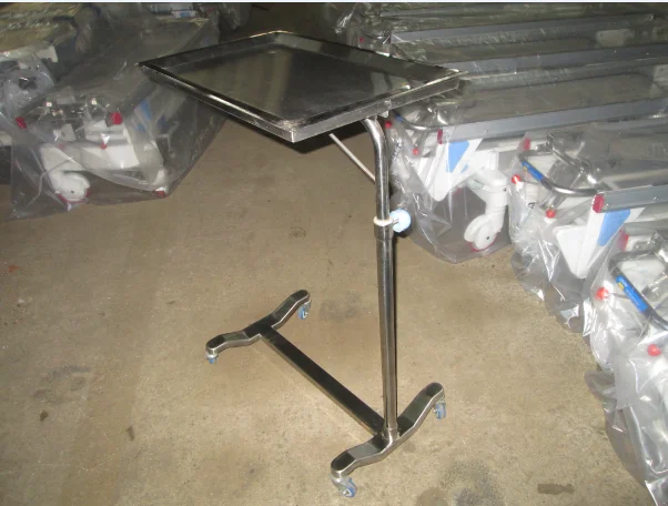 BT-SMT001 Cheap Hospital stainless steel surgical instrument table  Adjustable Mayo tray stand table with wheels price