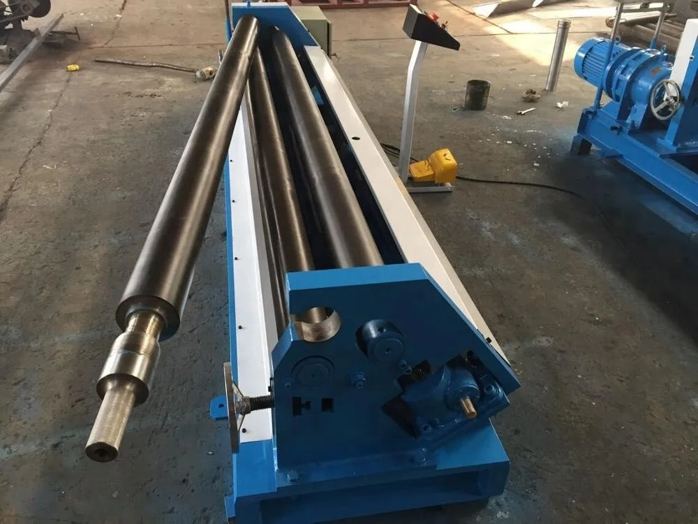 asymmetrical three roller metal plate sheet board  rolling bending machine device equipment