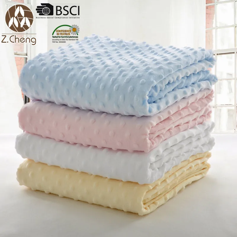 
Gift Infant Baby Wrap Set Winter Bed Blanket Super Soft Thick Microfiber Fleece Double Ply Minky Dot Baby Blanket 