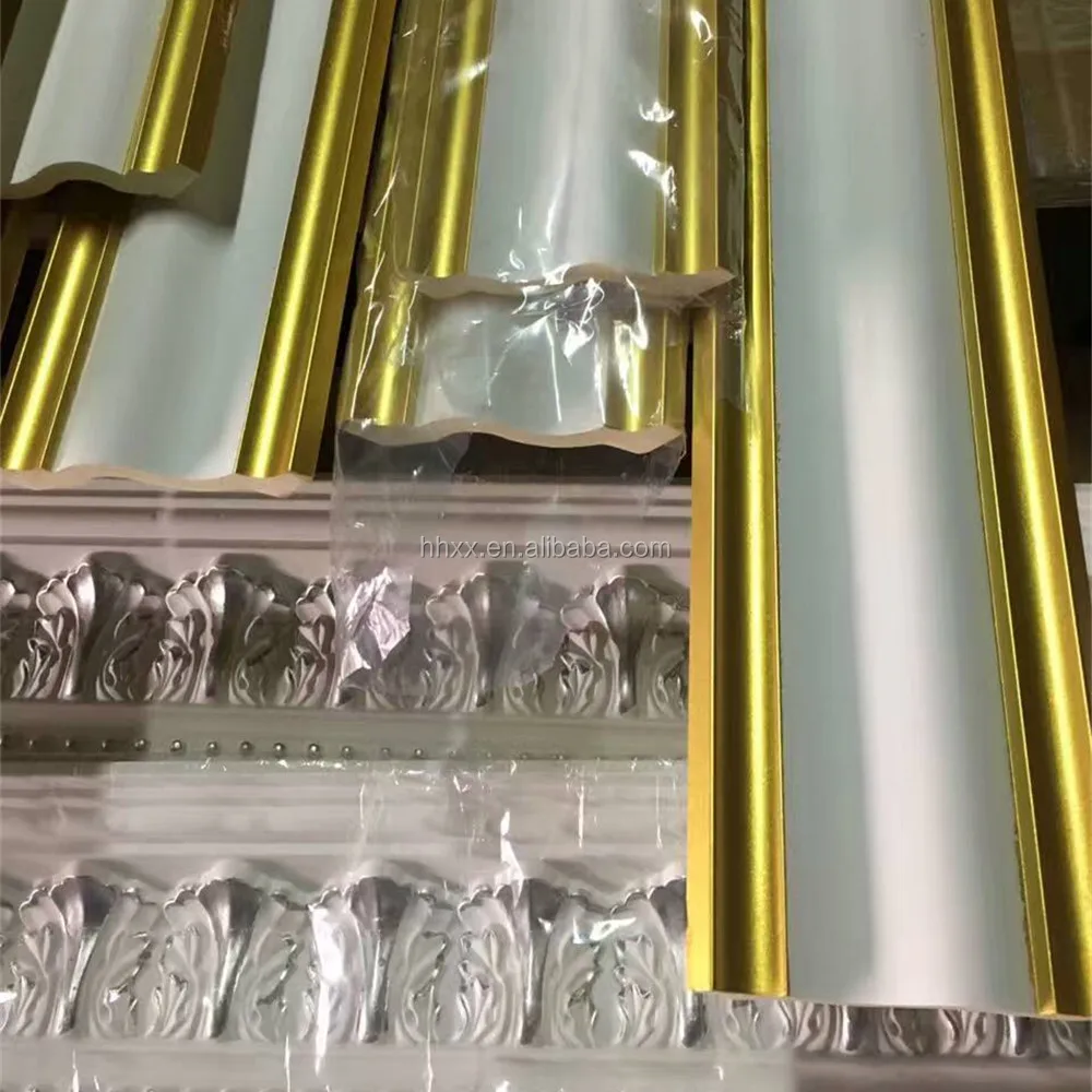 2017 2021 new model PU plain corner Crown molding board gold and white plate cornices