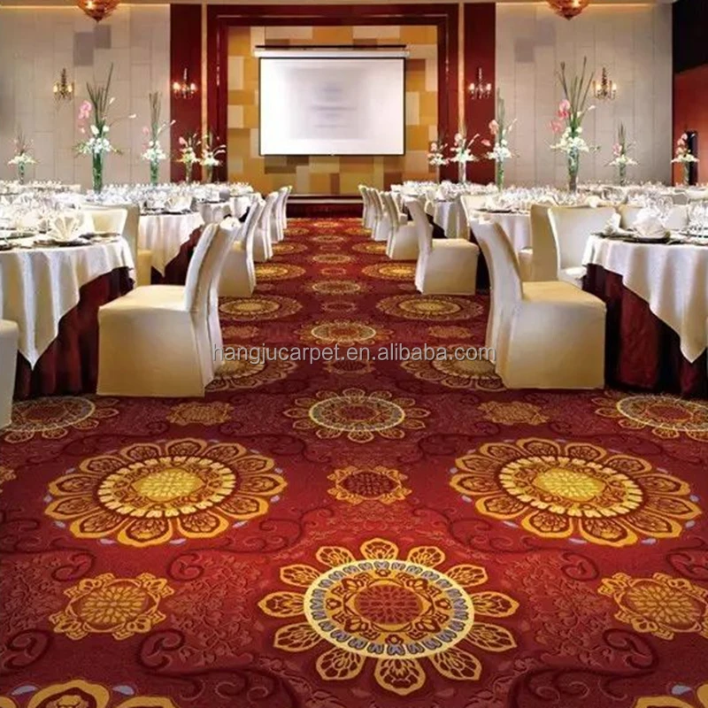 Hotel Nylon Printed Red Ballroom and Restaurant Stocks Carpet MH-1007