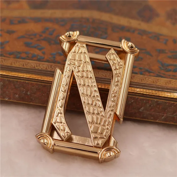 Новая модная заводская цена блестящая позолоченная простая пряжка из цинкового сплава