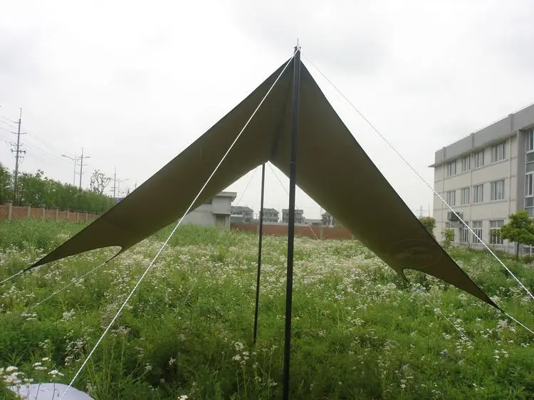 Fashion Tarp Camping Awning Big Canvas Tent Sun Shelter Stylish Rain Sheet Webbing Strap Padded with Metal Eyelet