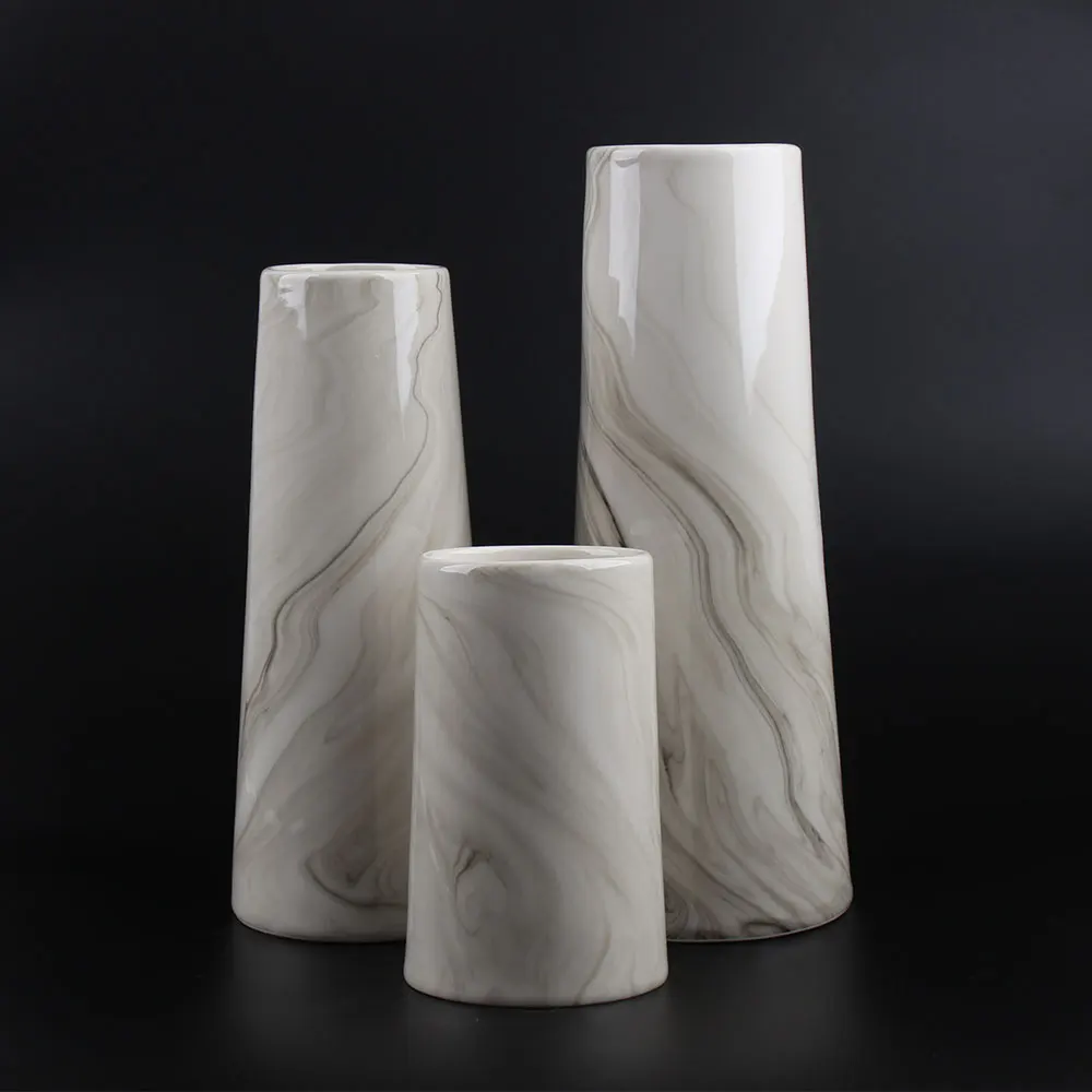 
OEM Factory Wedding Luxury White Dry Flower Large Vase Geometric Vase Ceramic 