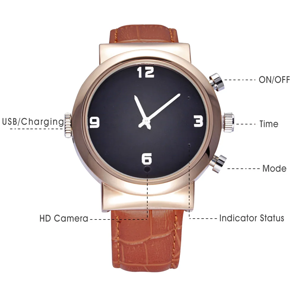 Роскошный 1080P плавное видео беспроводная камера видеонаблюдения spycam часы водонепроницаемая Мини Скрытая камера DVR