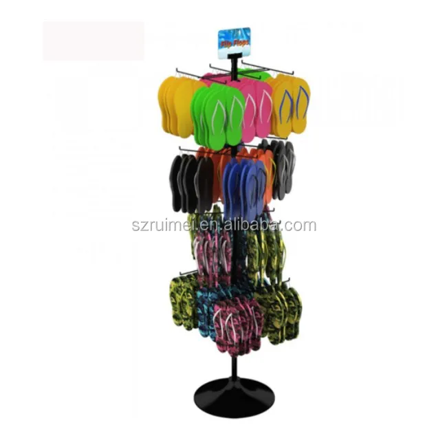 floor spinner metal hanging wire accessory flip flops snack display rack for sale