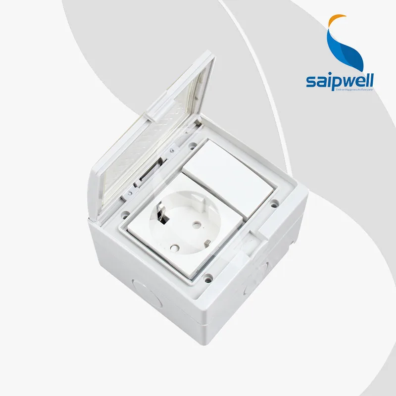 SAIPWELL/SAIP четырьмя легко регулируемыми управление одной рукояткой переключатель с одним в немецком стиле разъем 250V/13A IP55 розетка с переключателем (SPL-SRS)