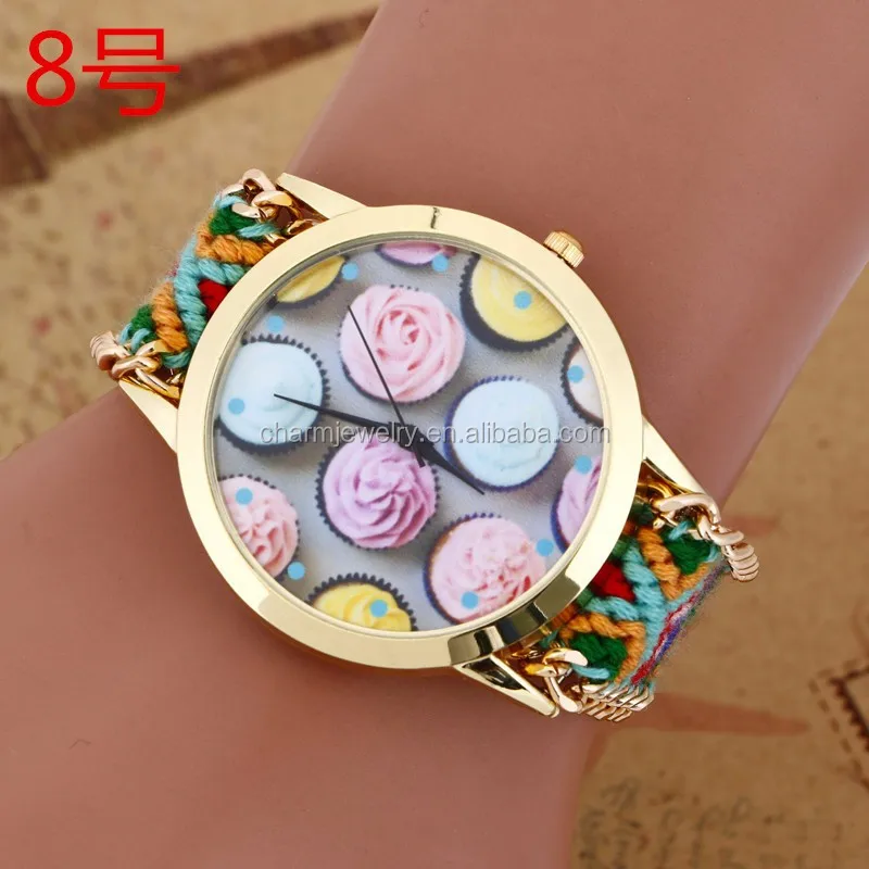 Latest bracelet watch with weave band/lady wrist watches for women BWL0 26