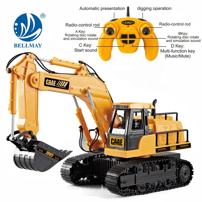 Bemay Toy 2019 NEW 2.4 G 1:45 Scale 7 Channel Remote Control Simulation Truck RC Excavator Metal Toy
