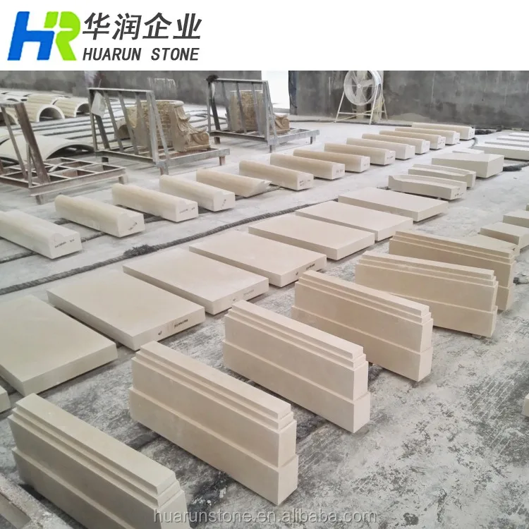 Gascogne Beige Limestone Cornice, Limestone Moulding, Limestone Casing