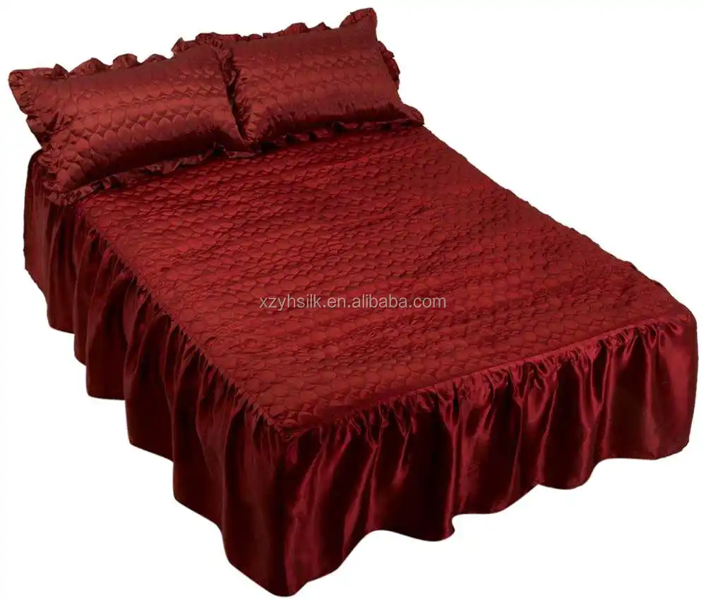 4 pcs Satin Bedspreads set satin bed sheet set