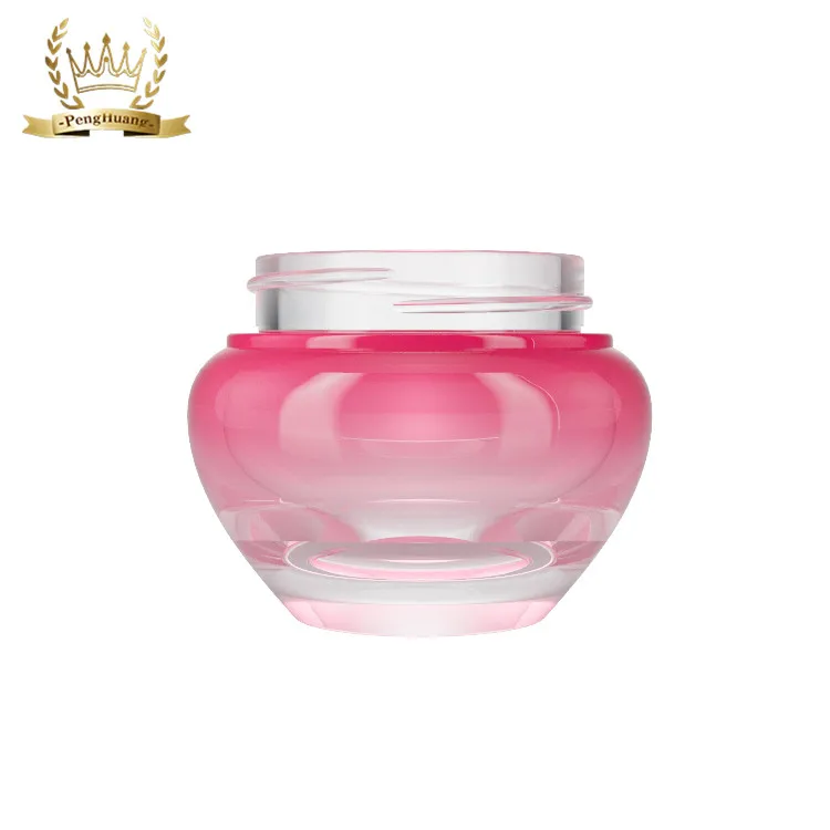 High End Cherry Shape Gradient Cosmetic Jar Luxury Glass Body Lotion Bottle Set New Design Face Care Cream Jars