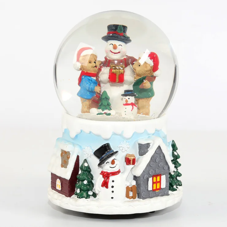 Automatic Snowflake Spraying Snow Globe with Light