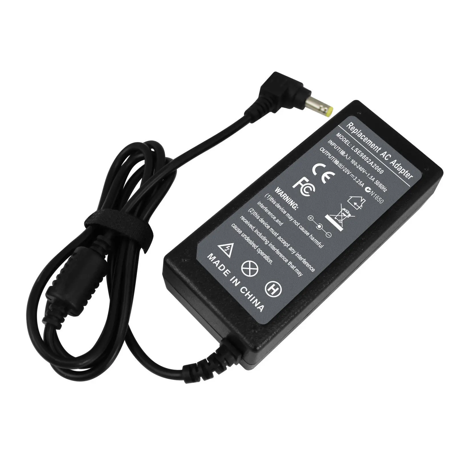 20V 3.25A 65W Laptop AC Adapter Charger for Lenovo Laptop Power Supply Cord 5.5X2.5mm