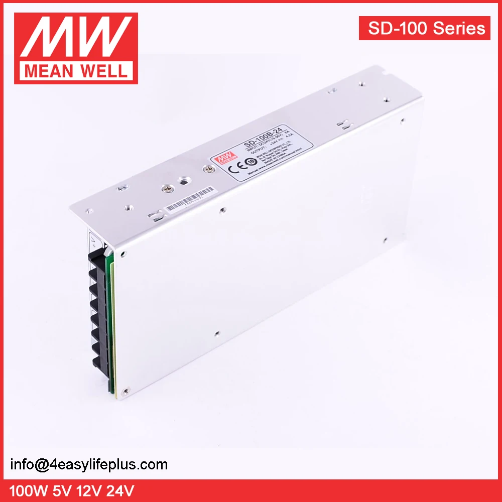 Meanwell 100W 24V DC DC Step Up Converter SD-100B-24