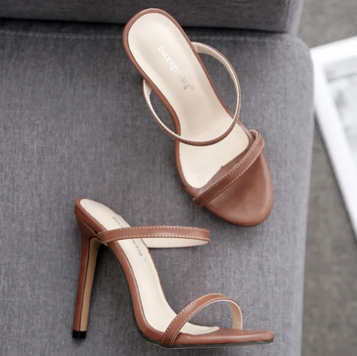 760-A3 simple style woman slipper high heel shoes mules