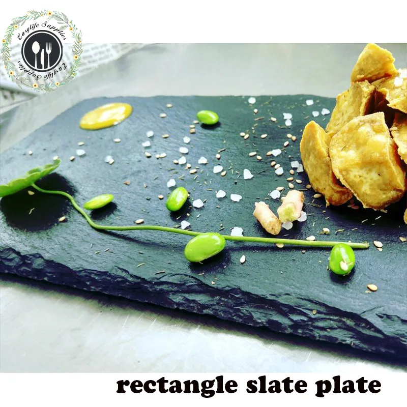 
Factory Direct Sales black slate natural stone tableware for wholesale 