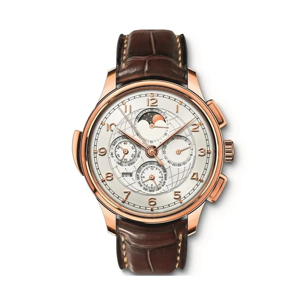 Latest high stainless steel chronograph watch men customize color strap wristwatches