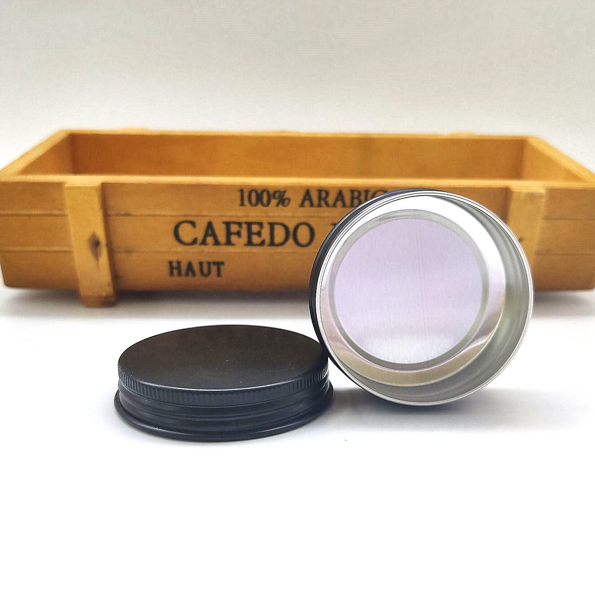 5ml 10ml 15ml 30ml 100ml primary color and black cosmetic aluminum jar with screw lid