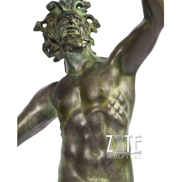 Antique bronze dancing fauno danzante sculpture