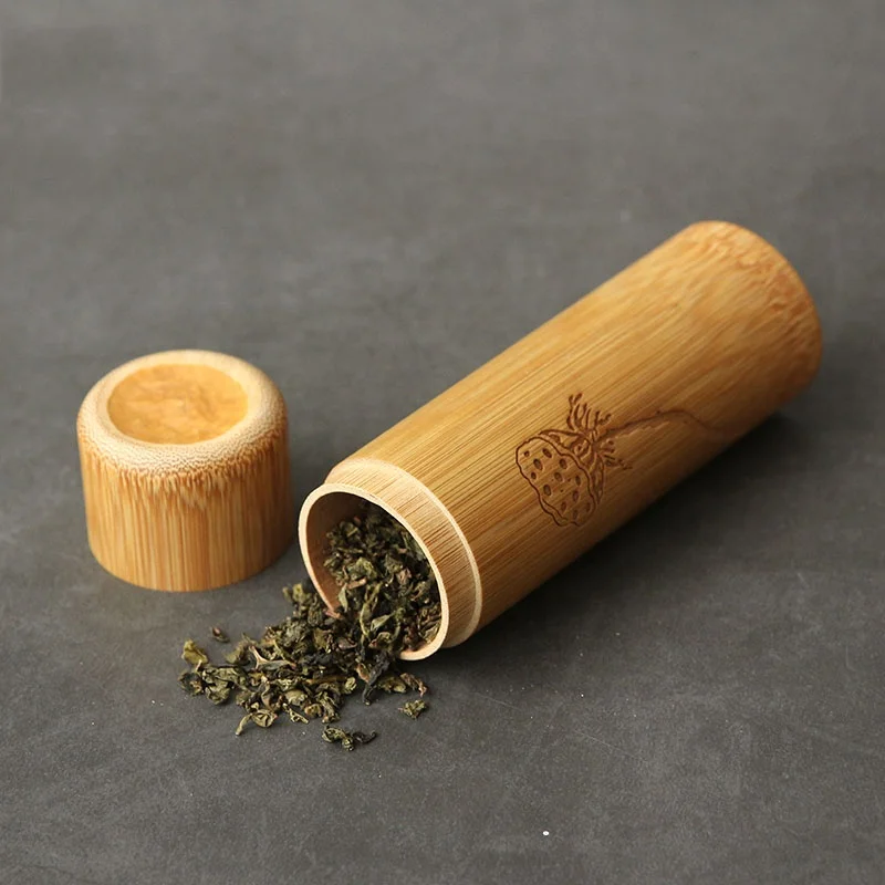 customized packaging personalized fancy bamboo round tea bag box
