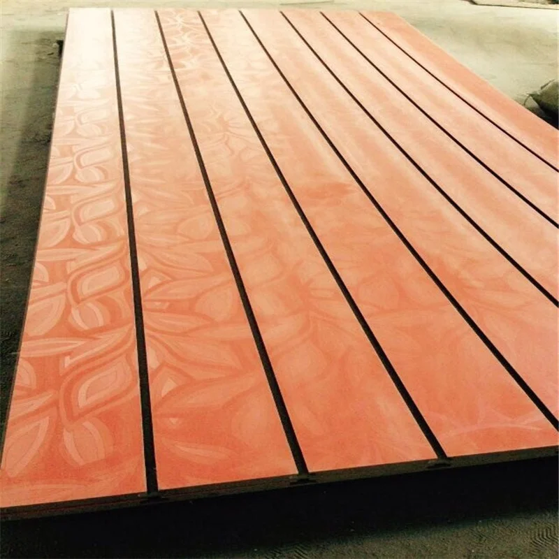 12mm 15mm 18mm Cheap slot mdf for Aluminum finished MDF slatwall panel display stand slotted board