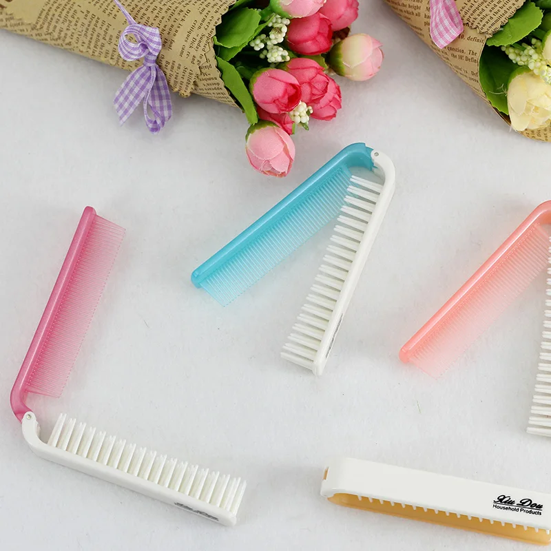 2019 Mini outdoor portable dual purpose dense tooth hairdressing folding  comb