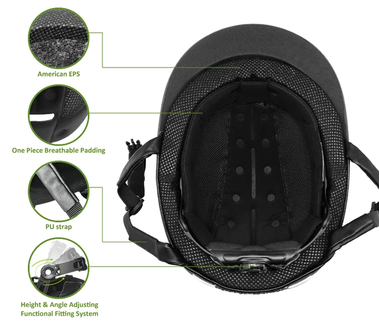 VG1,CE EN1384:2017 Equestrian helmet Newest matte black crocodile horse riding helmet