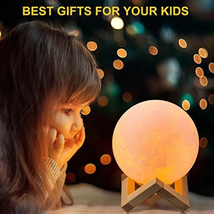 Goldmore Rechargeable Touch Sensor Control  LED Lunar Light,3D Moon Lamp Night Light for Decorative