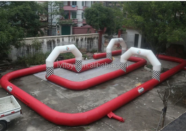 Factory price inflatable go kart race track outdoor inflatable track race for bumper car