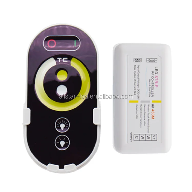 Newest 2 channel dimmer led strip controller 12V color temperature controller WW/CW with touch remote for dual white led strip