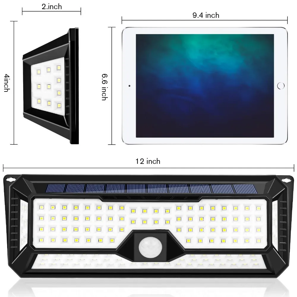 
136 LED Flame lickering landscape Light Outdoor Waterproof Lights solar Power Wall lamp Motion Sensor Touch Switch 
