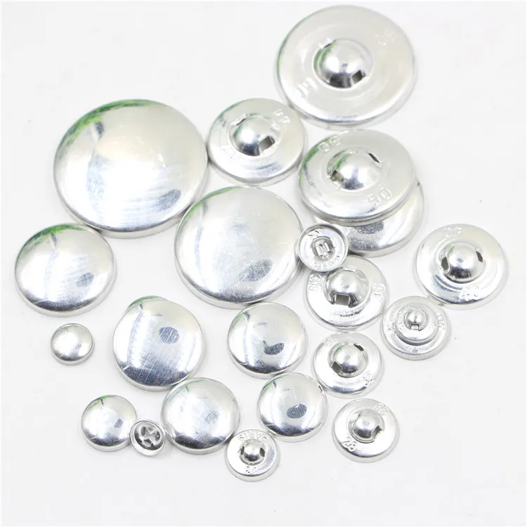 Different size shank aluminium fabric covered button moulds blank pin with iron wire back